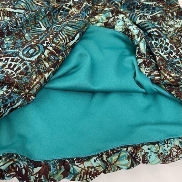 Eliza‎ J New York  Teal Empire Waist Batik Style Print Boho Dress NWOT Size 8 - Picture 8 of 12